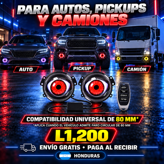 Faros Ojos animados para Carro, Camion y Motos